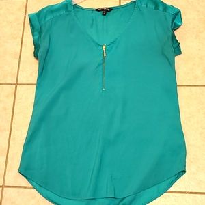 Zip front blouse